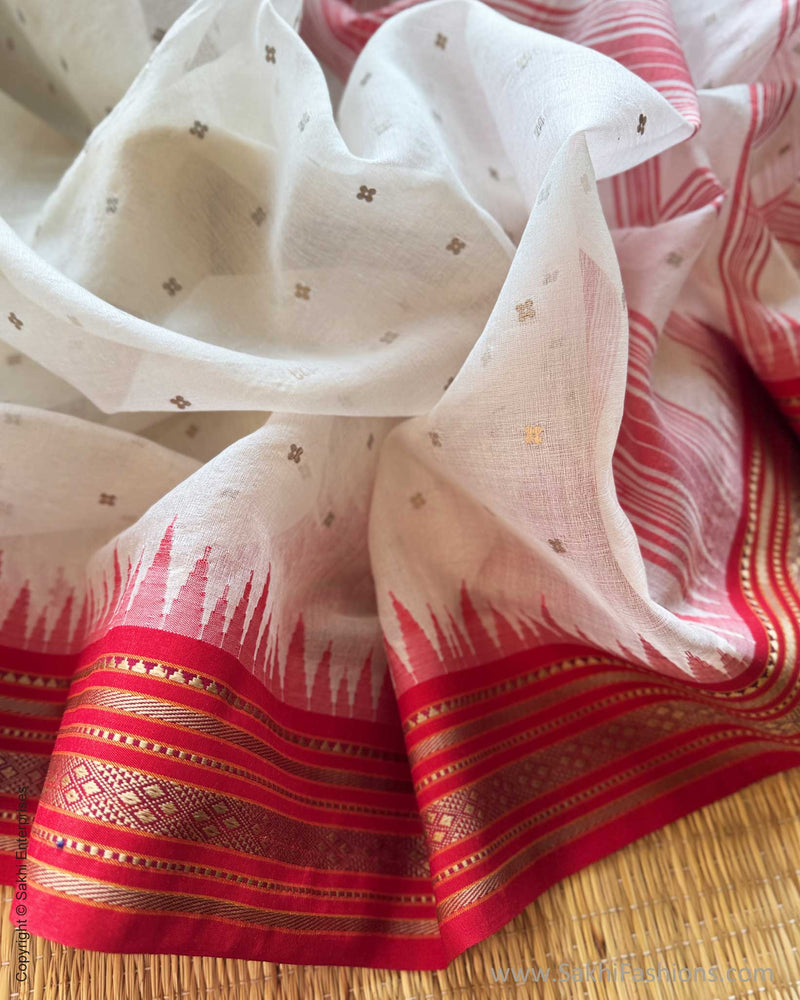 DP-Y05628 White Kora silk Saree