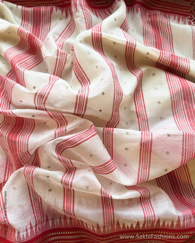 DP-Y05628 White Kora silk Saree