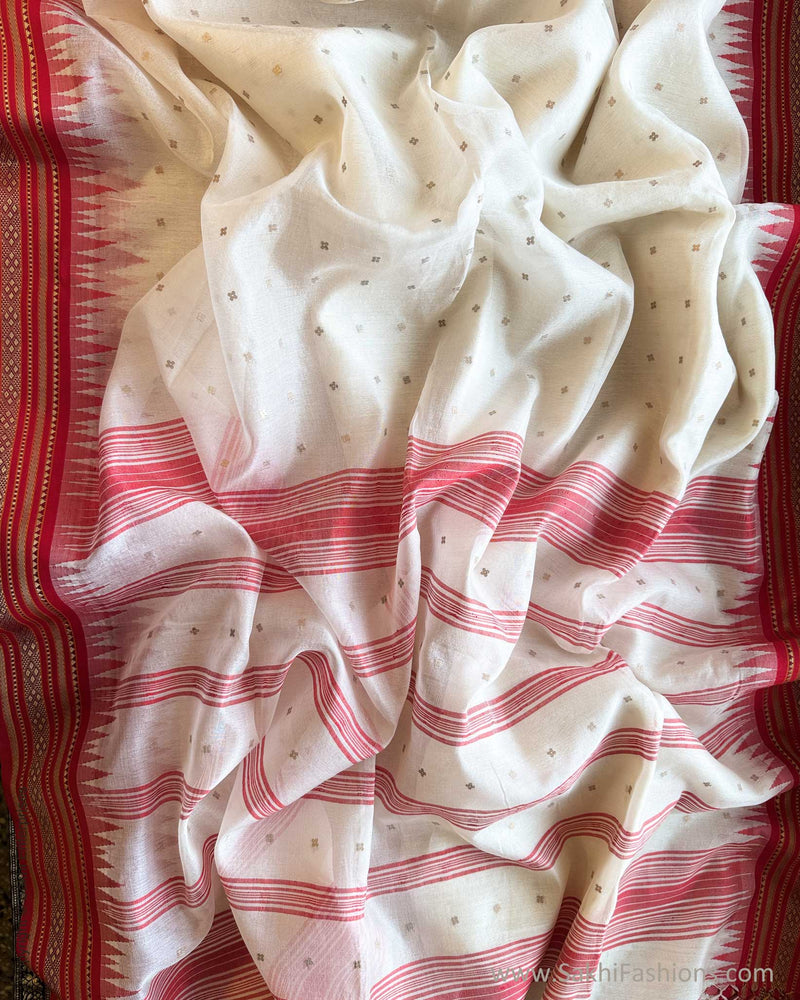 DP-Y05628 White Kora silk Saree