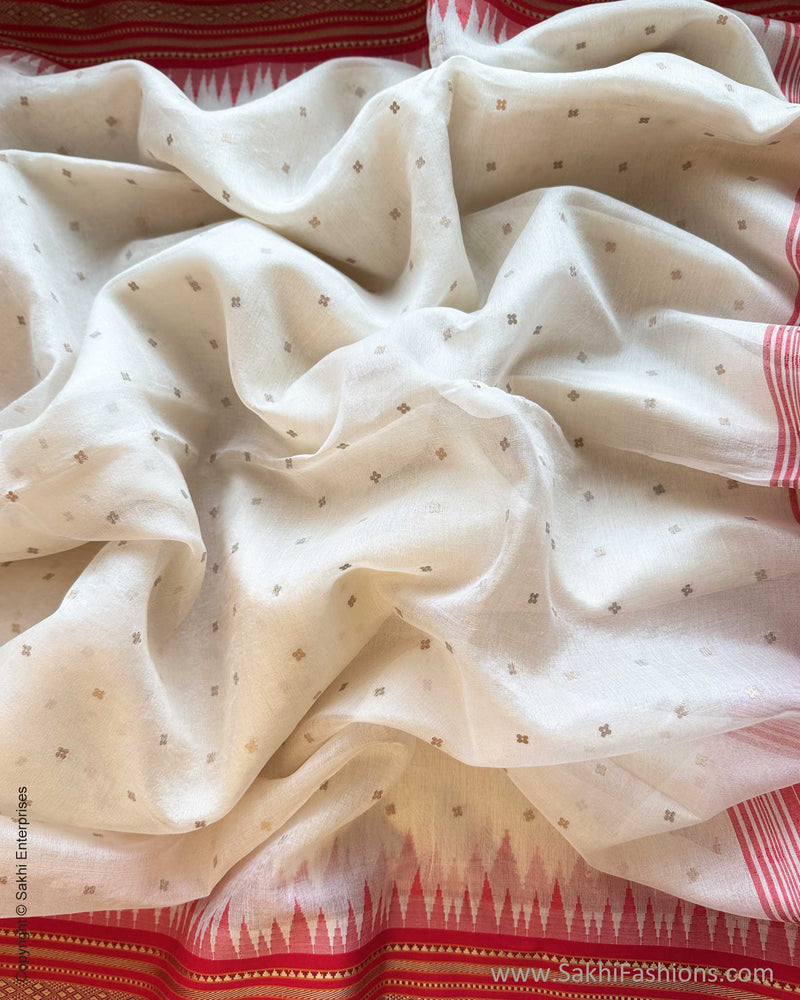 DP-Y05628 White Kora silk Saree