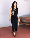 EE-R1288 - Black & Silver Dhothi Saree