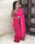 SR-0611 Pink Kanchi Cutwork sari