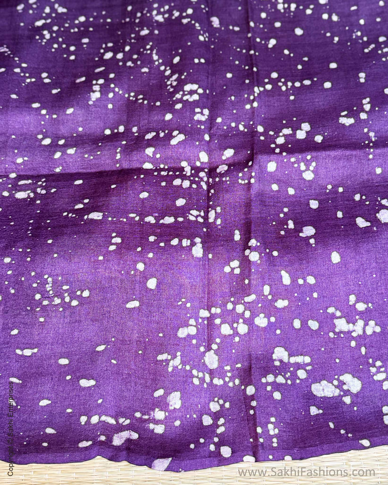 EE-X15829 Purple Tussar Batik Saree