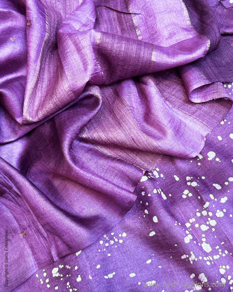 EE-X15829 Purple Tussar Batik Saree