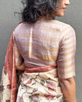 BL-X11049 Silver gold Tissue Blouse