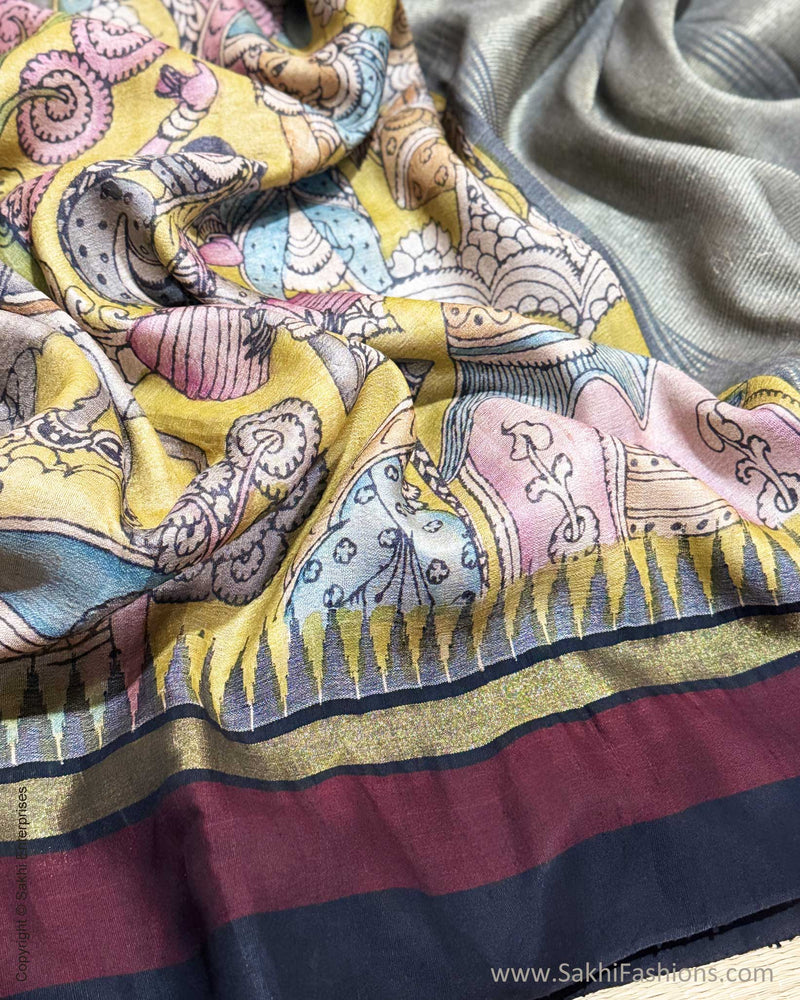EE-Y08957  Kalamkari Tussar Silk