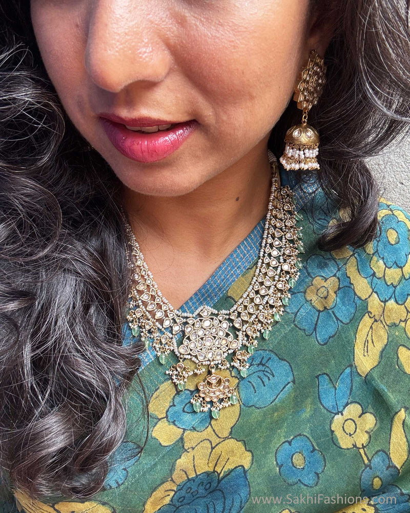 EE-Y08345 Kalamkari Blue Organza sari