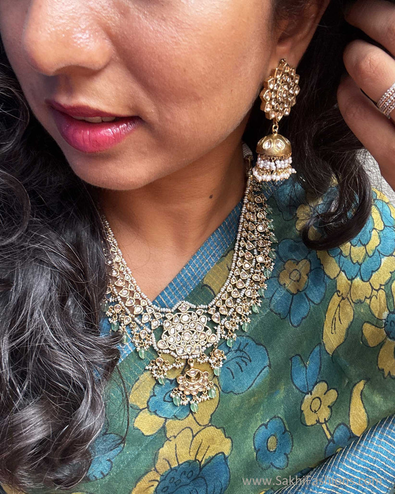 EE-Y08345 Kalamkari Blue Organza sari