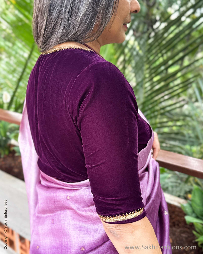 EE-X15829 Purple Tussar Batik Saree