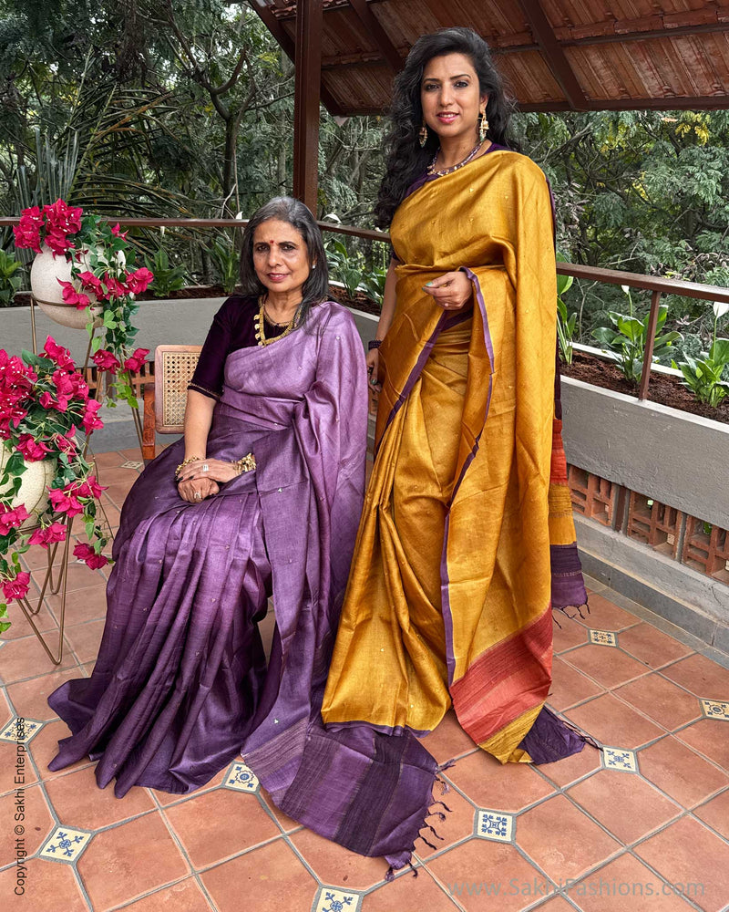 EE-X15828 Mustard Tussar Batik Saree