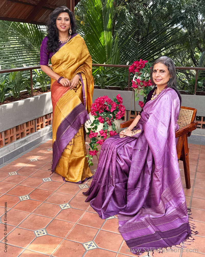 EE-X15828 Mustard Tussar Batik Saree