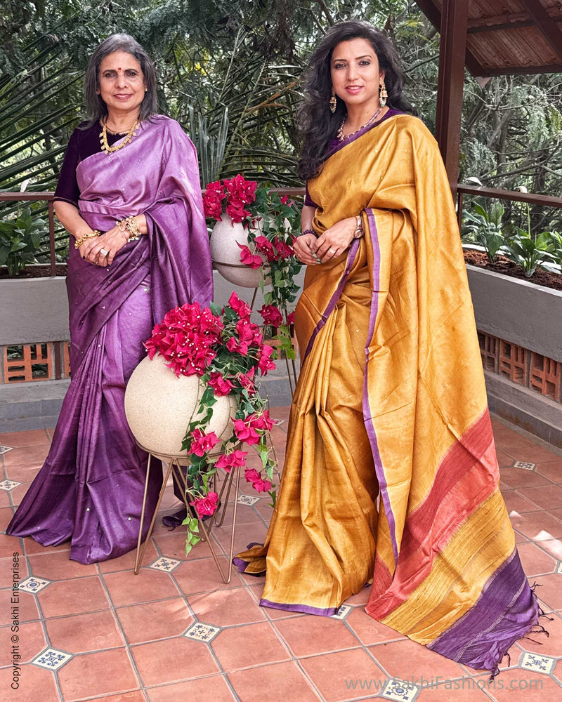 EE-X15828 Mustard Tussar Batik Saree