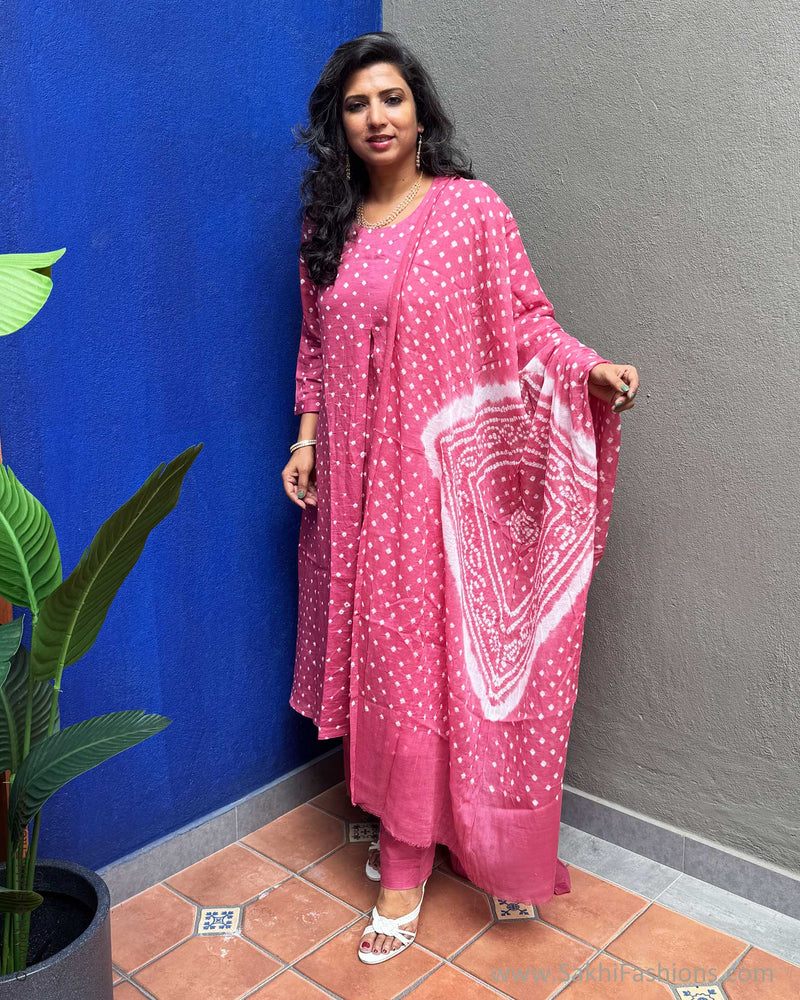 EE-Y08884 Pink Bandhini Salwar