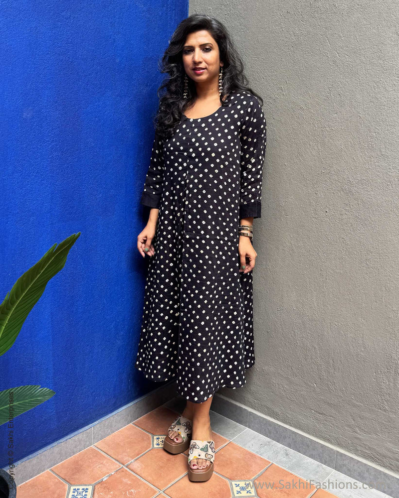 EE-Y08887D Black Bandhini Dress