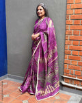 EE-Y10107 Purple Eco print Tussar