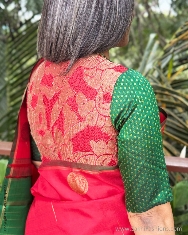EE-Y09676 Red Kanchi Saree