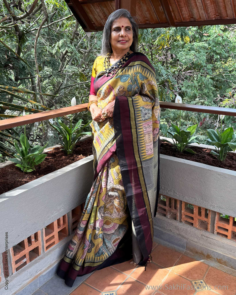 EE-Y08957  Kalamkari Tussar Silk
