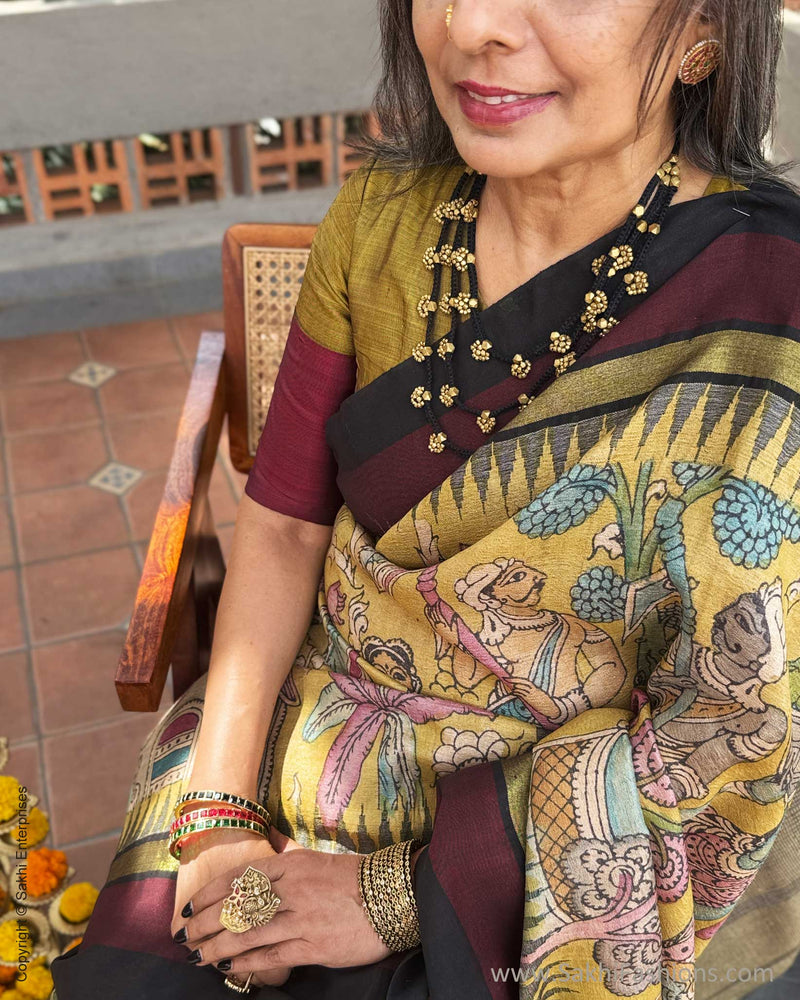 EE-Y08957  Kalamkari Tussar Silk