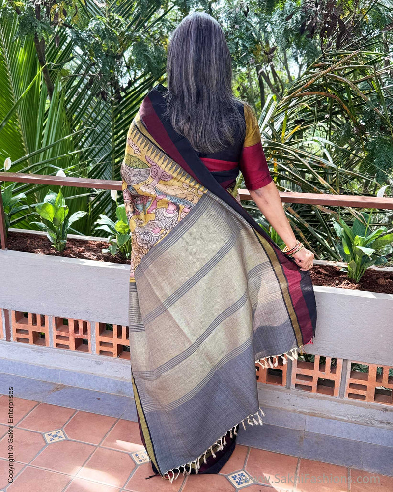 EE-Y08957  Kalamkari Tussar Silk