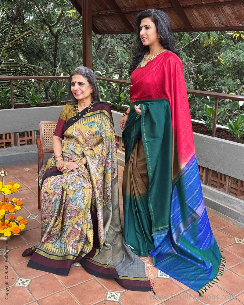 EE-Y08957  Kalamkari Tussar Silk