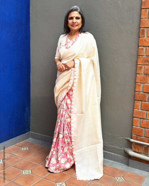 EE-Y09616 Kalamkari Tussar Silk