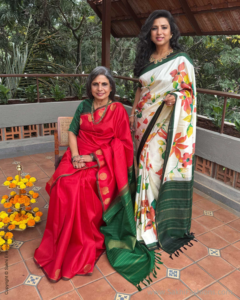 EE-Y09676 Red Kanchi Saree