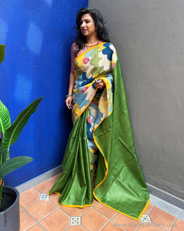 EE-Y09615 Kalamkari Tussar Silk