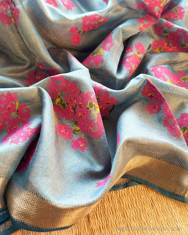 DP-Y09631 Bougainvillea Tussar Saree