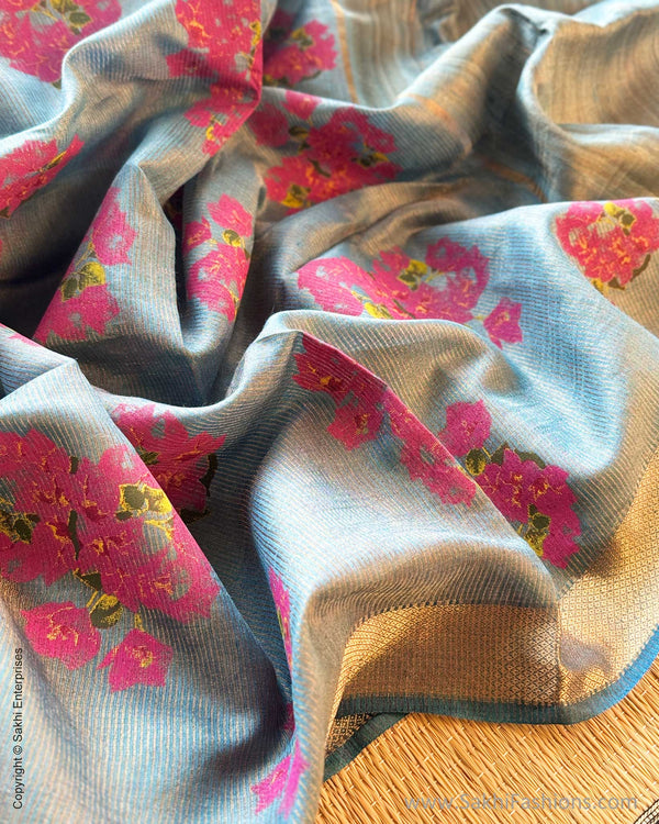 DP-Y09631 Bougainvillea Tussar Saree