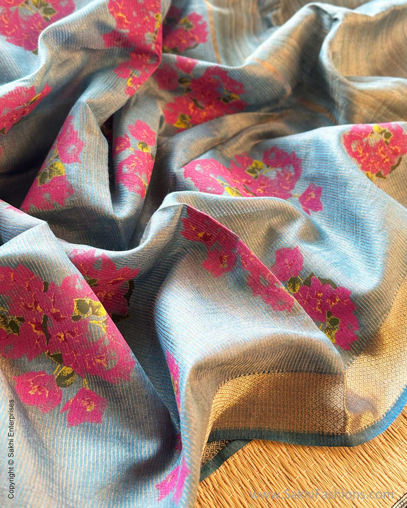DP-Y09631 Bougainvillea Tussar Saree