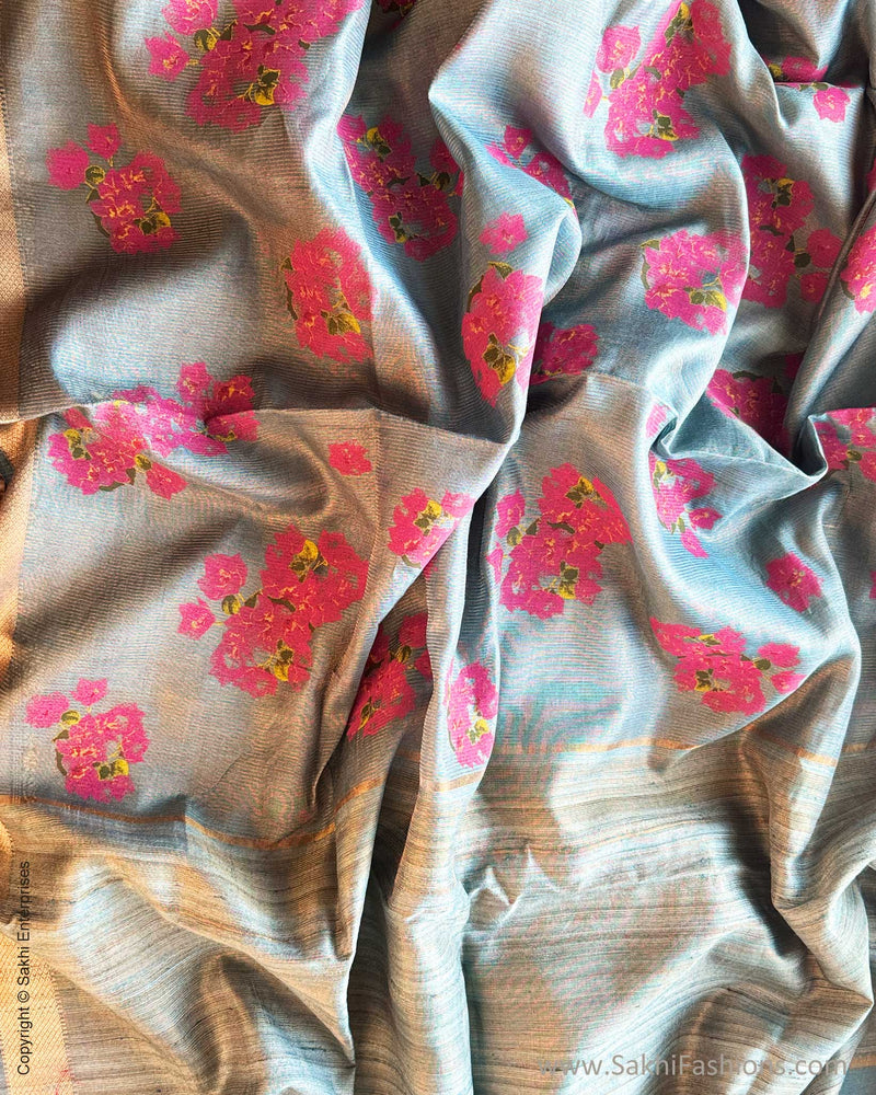 DP-Y09631 Bougainvillea Tussar Saree