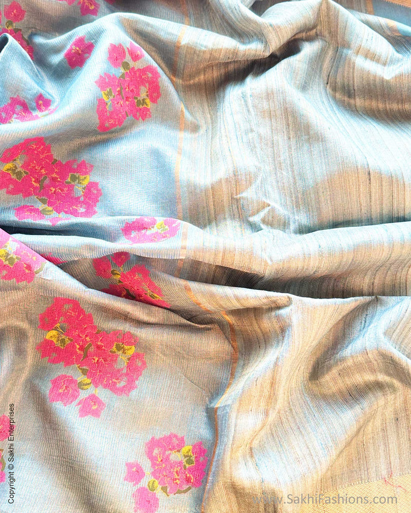 DP-Y09631 Bougainvillea Tussar Saree