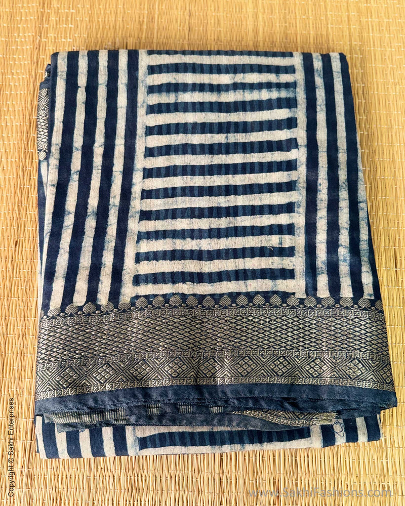 DP-Y10950 Indigo Blue Maheshwari Saree