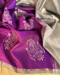 DP-Y09634 Purple Floral Kanchi Sari