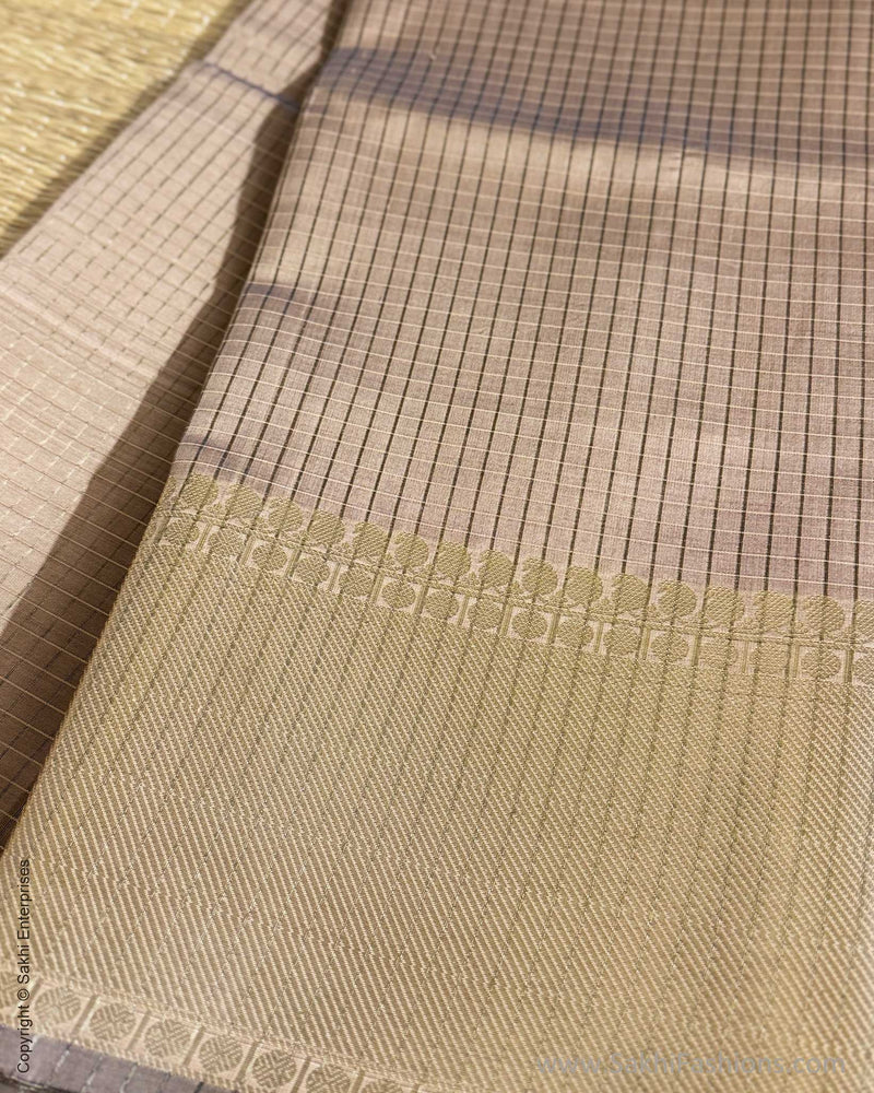 DP-Y09691 Beige Check Saree