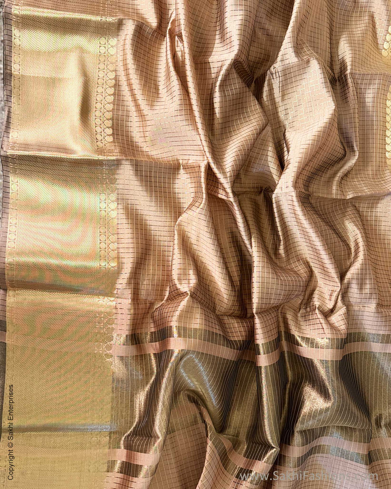 DP-Y09691 Beige Check Saree