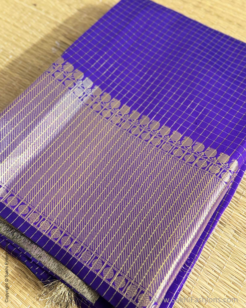 DP-Y09688 Purple Check Saree