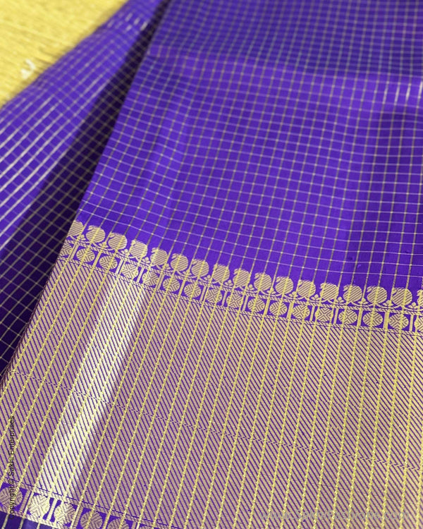 DP-Y09688 Purple Check Saree