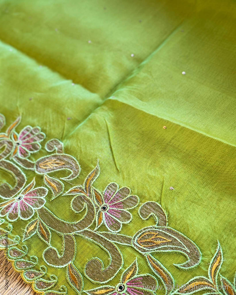 DP-Y11270 Green Organza Sari