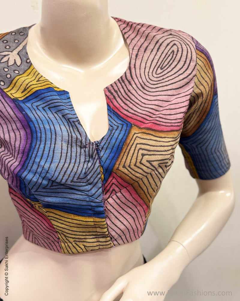 BL-Y09332R Silk Kalamkari Blouse