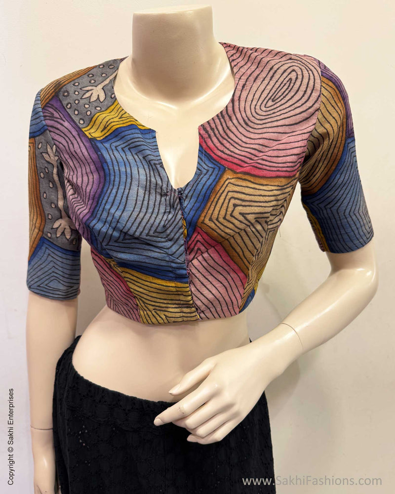 BL-Y09332R Silk Kalamkari Blouse