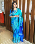 SR-0206 Blue Kanchi Cutwork Saree