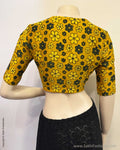 BL-Y10115R Yellow Ajrakh Blouse