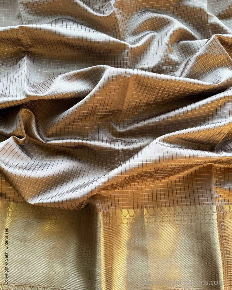 DP-Y09691 Beige Check Saree