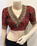 BL-Y10111R Red Ajrakh Blouse