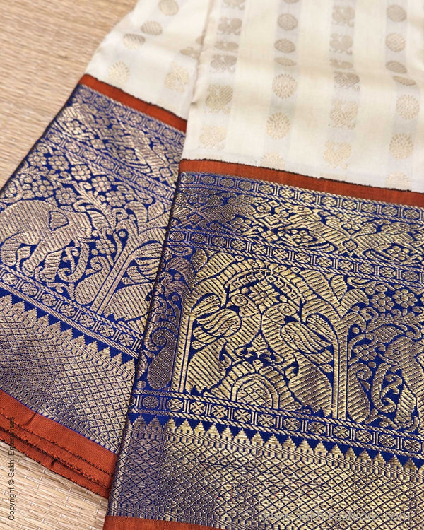 DP-Y11878 Cream Kanchi sari