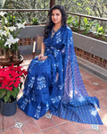 EE-Y10870 Indigo Organza SarI