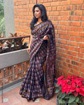 EE-Y12242 Ajrakh Madurai cot sari