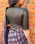 BL-Y13041R Black checks Blouse