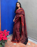 EE-Y12241 Ajrakh Madurai cot sari